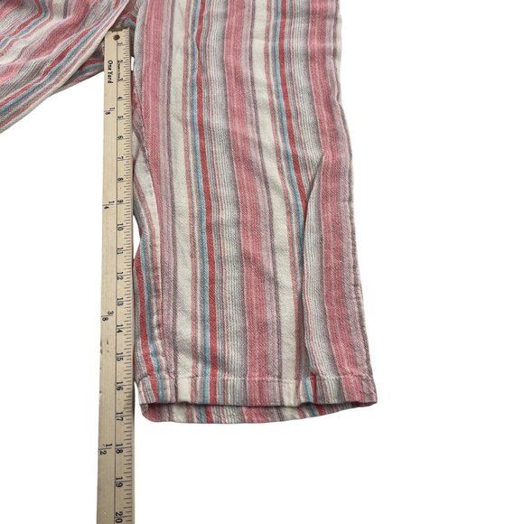 Dash Women's Striped Linen Blend Capri Pants Size Small Pull On Wide leg - Picture 3 of 5